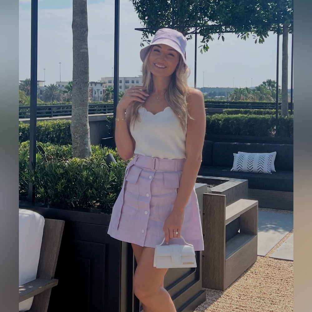 Matthew Bruch Lilac Linen Cargo Skirt - Picture 6 of 6